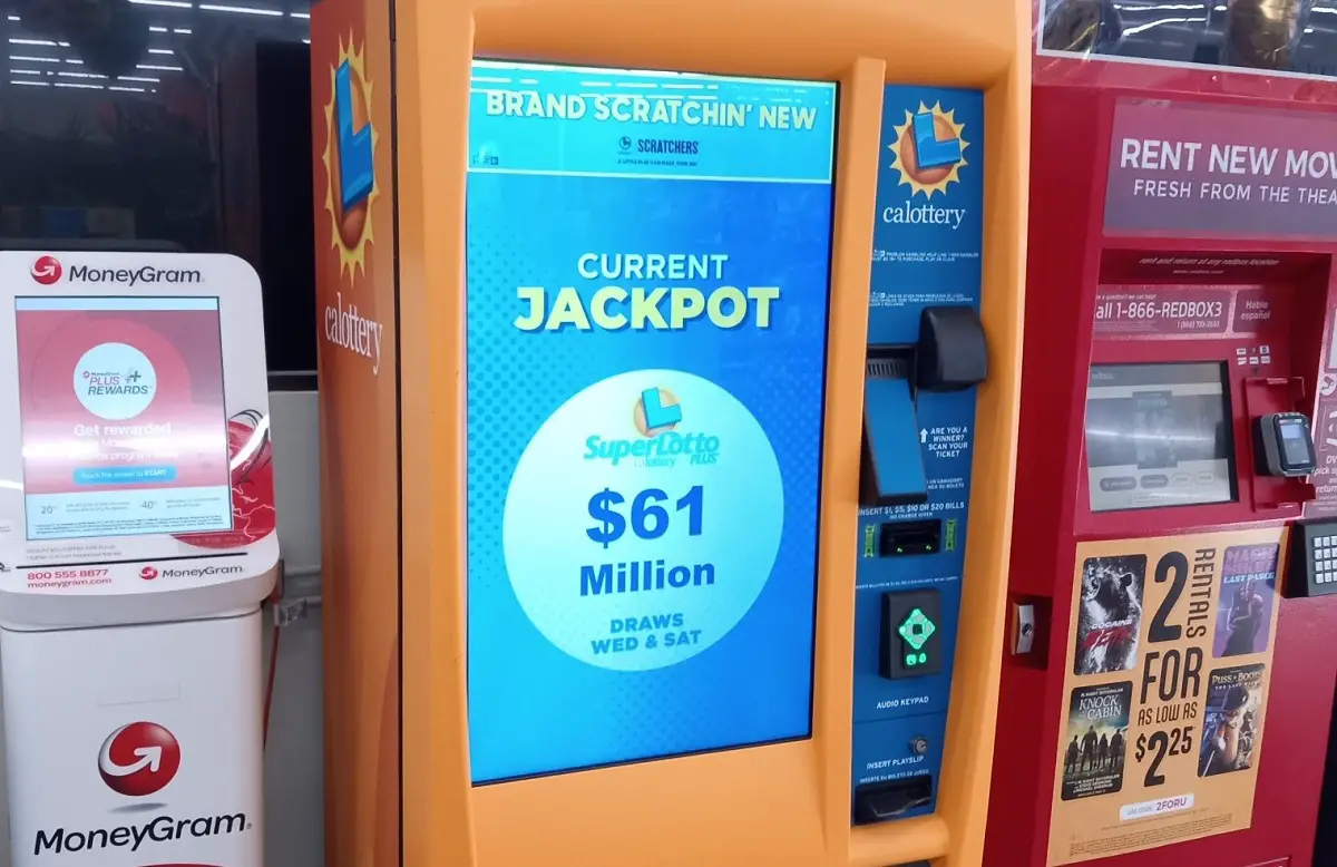 Front of California Lottery Machine